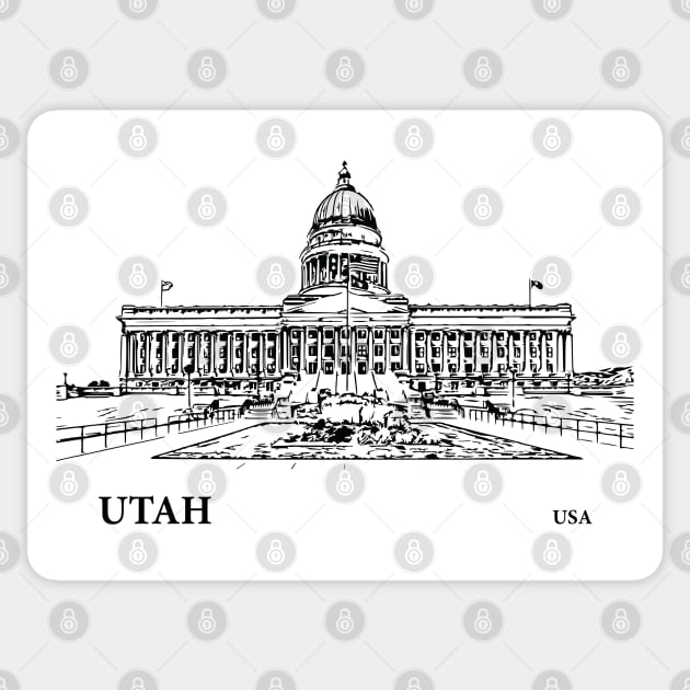 Utah State USA Sticker by Lakeric